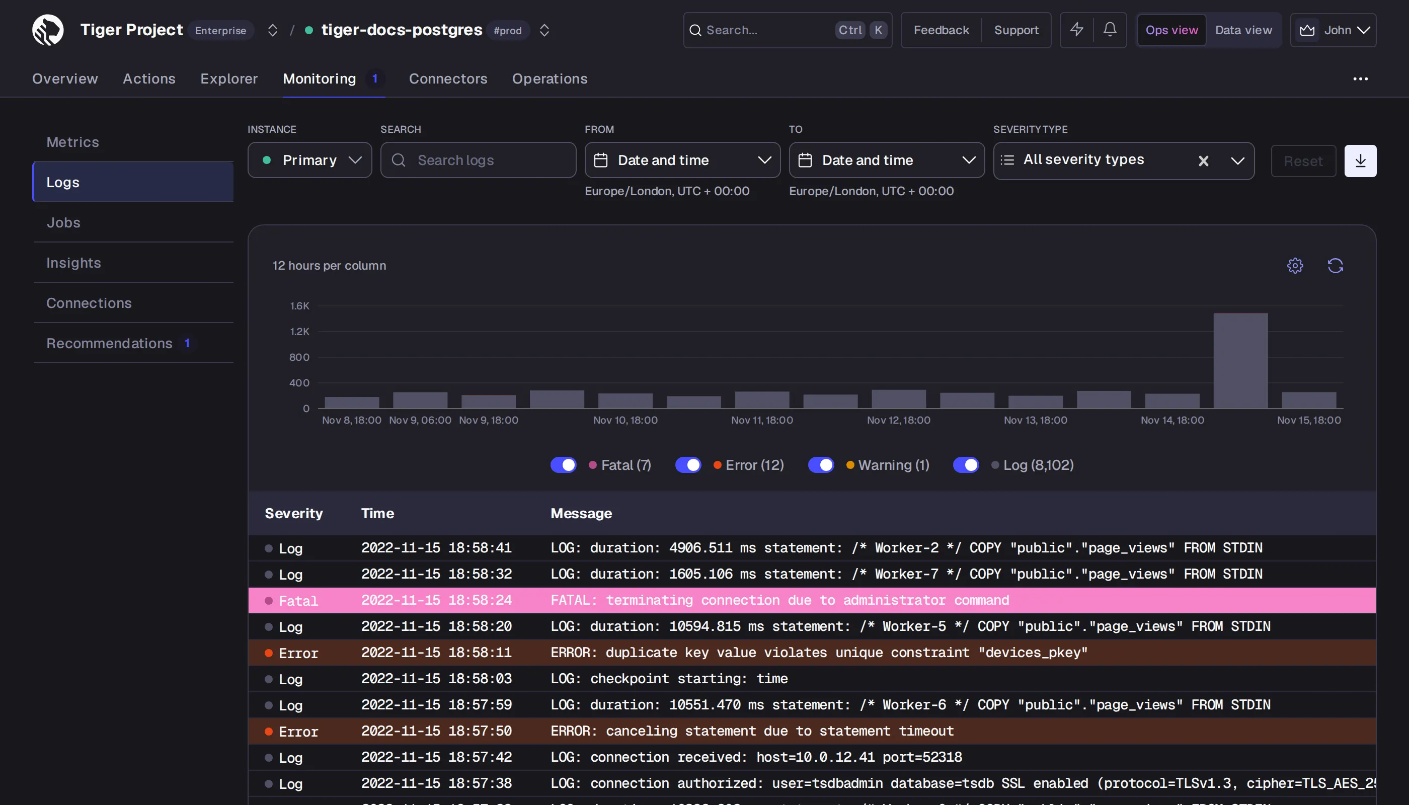 Find logs faster